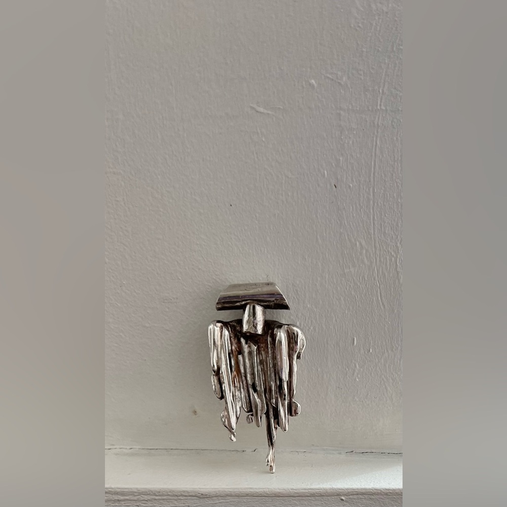 Mid Century Solid Silver Brutalist Modernist Abst… - image 2